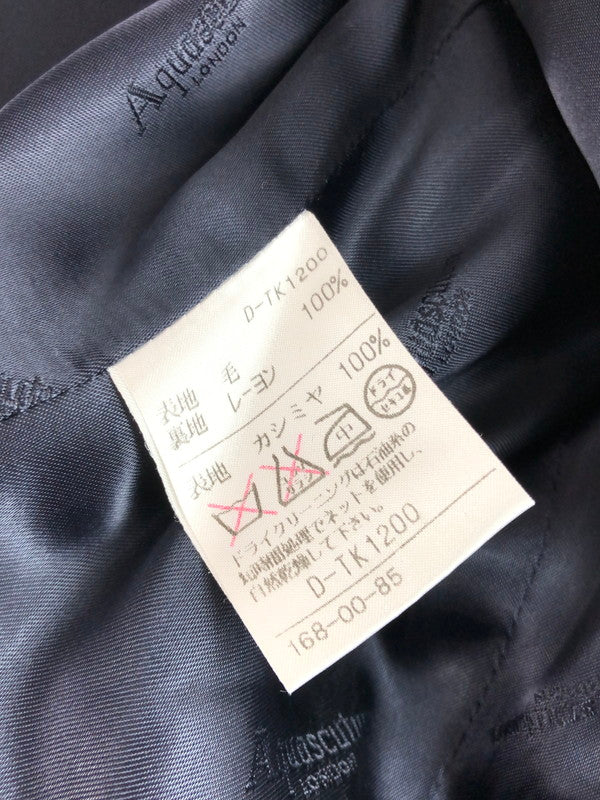 【現状渡し品】【メンズ】 Aquascutum アクアスキュータム 80's CASHMERE CHESTER COAT D-TK1200 80年代 カシミヤ チェスターコート アウター ヴィンテージ 146-251121-rt-01-tag サイズ：不明 カラー：ネイビー 万代Net店
