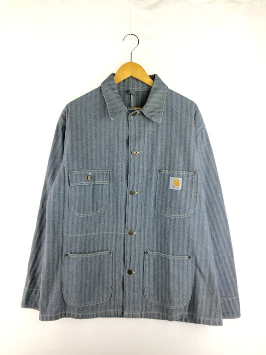 【中古品】【メンズ】 Carhartt カーハート 80'S-90'S HERRINGBONE COVERALLS 80年代-90年代 ヘリンボーン カバーオール ライトアウター 145-251120-na-06-tag サイズ：表記サイズなし 下記参照 カラー：ブルー系 万代Net店