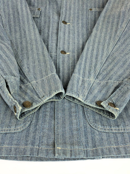 【中古品】【メンズ】 Carhartt カーハート 80'S-90'S HERRINGBONE COVERALLS 80年代-90年代 ヘリンボーン カバーオール ライトアウター 145-251120-na-06-tag サイズ：表記サイズなし 下記参照 カラー：ブルー系 万代Net店