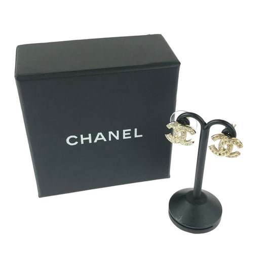 【現状渡し品】【レディース】 CHANEL シャネル CC RHINESTONE PIERCE A88429 ココマーク ラインストーン ピアス アクセサリー 182-251124-na-05-tag カラー：ゴールド 万代Net店