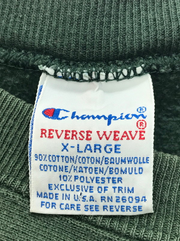 【現状渡し品】【メンズ】 Champion チャンピオン 90'S REVERSE WEAVE SEEDORFF MASONRY INC CREWNECK SWEAT リバースウィーブ クルーネック スウェット トレーナー 刺繍タグ 146-251120-na-13-tag サイズ：XL カラー：グリーン 万代Net店