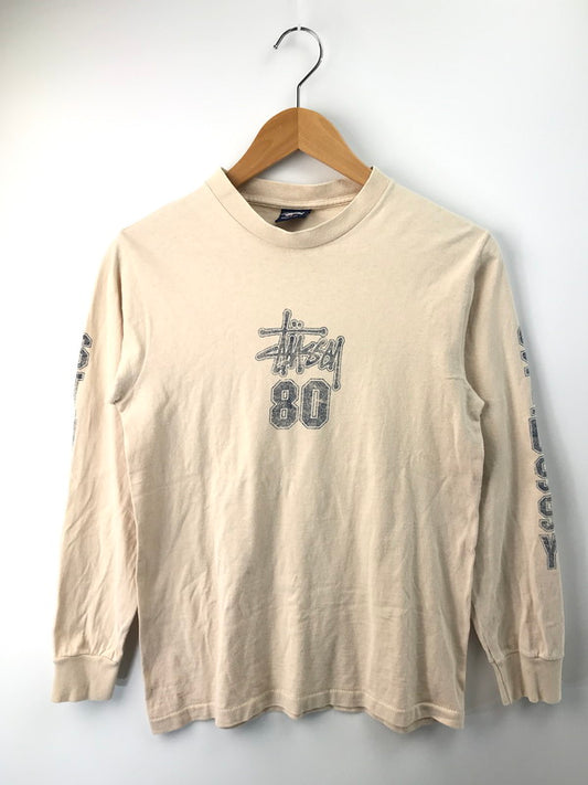 【中古品】【メンズ】 90'S LOGO L/S T-SHIRT 90年代 ロゴ Tシャツ USA製 紺タグ 長袖Tシャツ 142-251120-na-12-tag サイズ：S カラー：アイボリー系 万代Net店