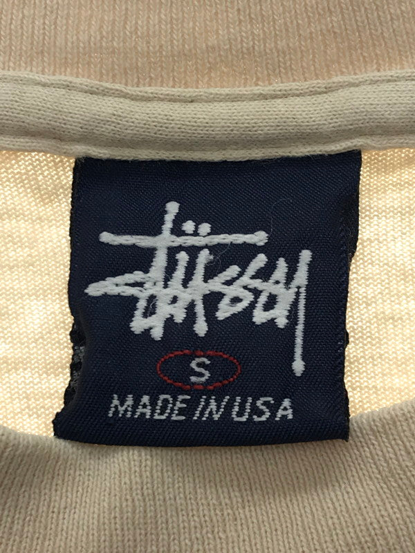 【中古品】【メンズ】 90'S LOGO L/S T-SHIRT 90年代 ロゴ Tシャツ USA製 紺タグ 長袖Tシャツ 142-251120-na-12-tag サイズ：S カラー：アイボリー系 万代Net店