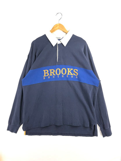 【中古品】【メンズ】 BROOKS BROTHERS ブルックスブラザーズ 90's FRONT LOGO RUGBY SHIRT フロントロゴラガーシャツ トップス 146-260505-rt-17-tag サイズ：XL カラー：ネイビー 万代Net店