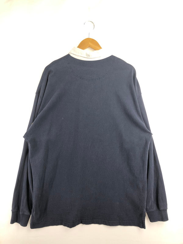 【中古品】【メンズ】 BROOKS BROTHERS ブルックスブラザーズ 90's FRONT LOGO RUGBY SHIRT フロントロゴラガーシャツ トップス 146-260505-rt-17-tag サイズ：XL カラー：ネイビー 万代Net店