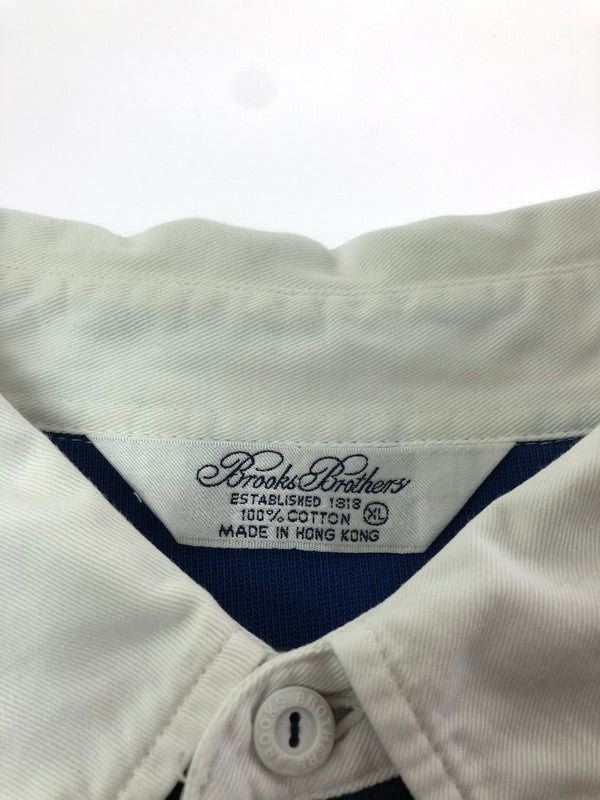 【中古品】【メンズ】 BROOKS BROTHERS ブルックスブラザーズ 90's FRONT LOGO RUGBY SHIRT フロントロゴラガーシャツ トップス 146-260505-rt-17-tag サイズ：XL カラー：ネイビー 万代Net店