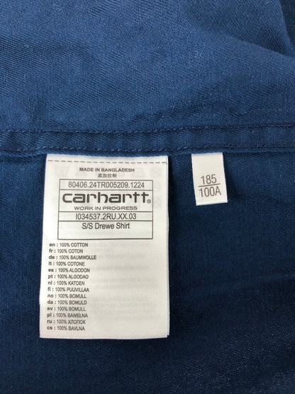 【中古美品】【メンズ】 Carhartt カーハート S/S DREWE SHIRT ショートスリーブ ドリュー シャツ 半袖シャツ トップス 142-251124-rt-03-tag サイズ：XL カラー：ネイビー 万代Net店