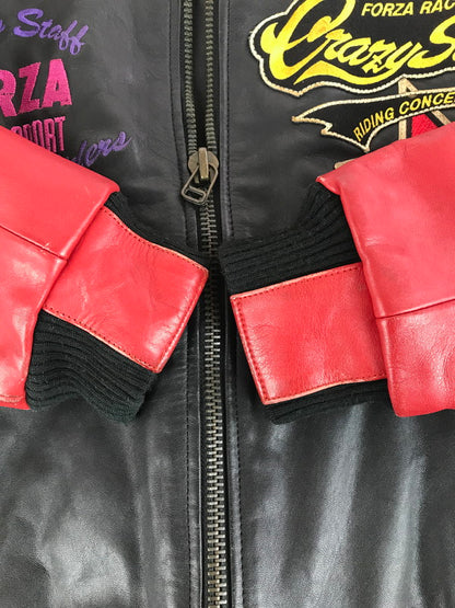 【現状渡し品】【メンズ】 FORZA フォルツァ CYBERDYNE LEATHER RACING JACKET サイバーダイン レザー レーシング ジャケット 145-251122-rt-04-tag サイズ：L カラー：レッド 万代Net店