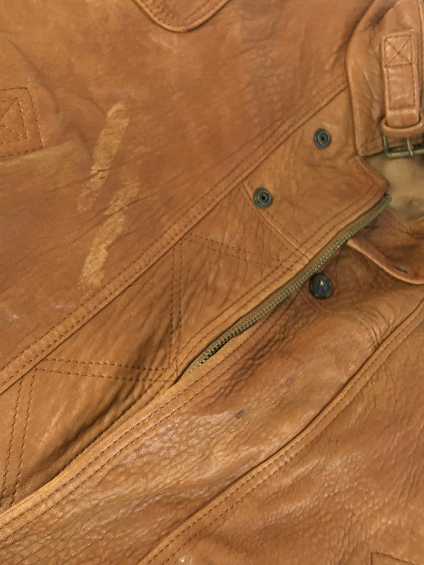 【現状渡し品】【メンズ】 MARCO PIERGUIDI マルコ・ピエールグイディ LEATHER JACKET 1891 レザージャケット アウター イタリア製 146-251122-rt-06-tag サイズ：52 カラー：ブラウン 万代Net店