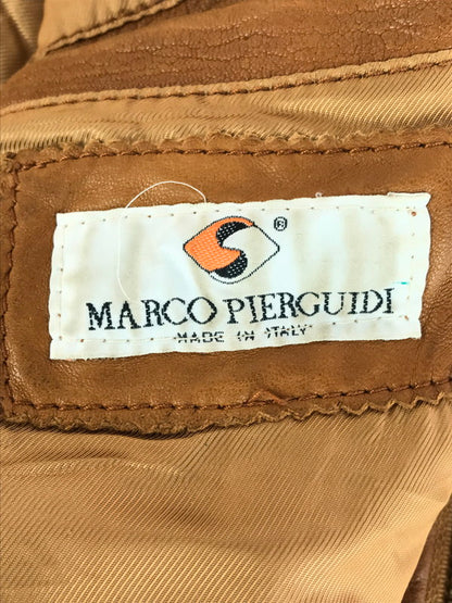 【現状渡し品】【メンズ】 MARCO PIERGUIDI マルコ・ピエールグイディ LEATHER JACKET 1891 レザージャケット アウター イタリア製 146-251122-rt-06-tag サイズ：52 カラー：ブラウン 万代Net店