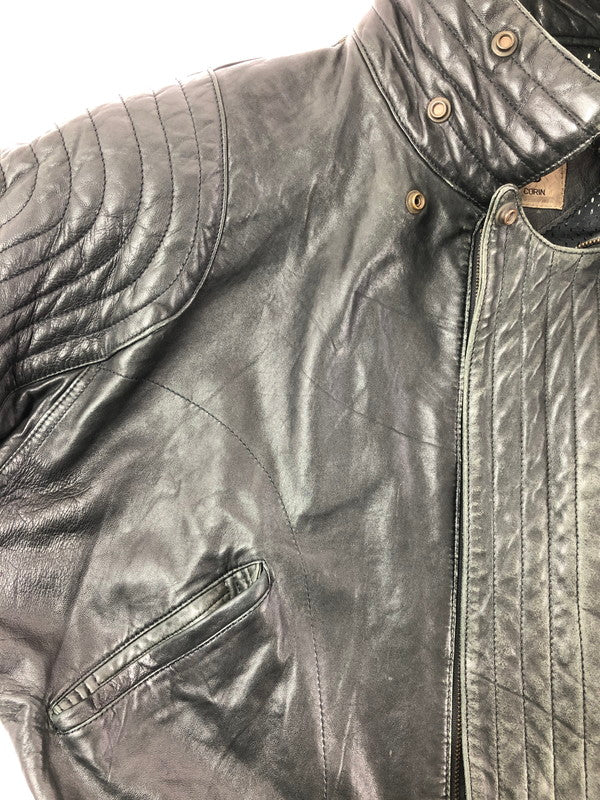 【中古品】【メンズ】 BAD BOYS バッド ボーイズ RIDING LEATHER JACKET ライディング レザー ジャケット 韓国製 アウター 145-260823-rt-21-tagh サイズ：LL カラー：ブラック 万代Net店