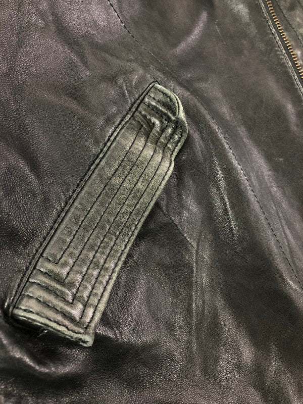 【中古品】【メンズ】 BAD BOYS バッド ボーイズ RIDING LEATHER JACKET ライディング レザー ジャケット 韓国製 アウター 145-260823-rt-21-tagh サイズ：LL カラー：ブラック 万代Net店