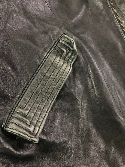 【中古品】【メンズ】 BAD BOYS バッド ボーイズ RIDING LEATHER JACKET ライディング レザー ジャケット 韓国製 アウター 145-260823-rt-21-tagh サイズ：LL カラー：ブラック 万代Net店