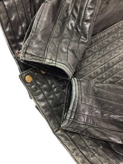 【中古品】【メンズ】 BAD BOYS バッド ボーイズ RIDING LEATHER JACKET ライディング レザー ジャケット 韓国製 アウター 145-260823-rt-21-tagh サイズ：LL カラー：ブラック 万代Net店