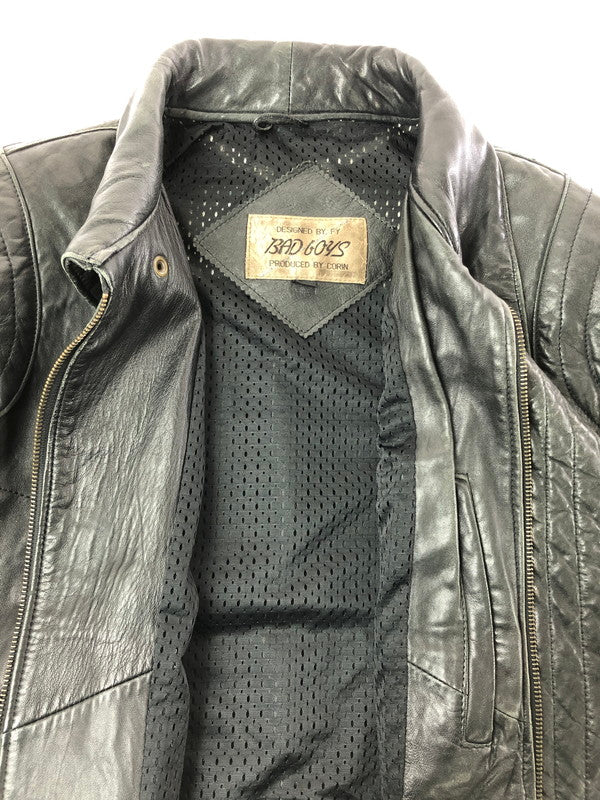 【中古品】【メンズ】 BAD BOYS バッド ボーイズ RIDING LEATHER JACKET ライディング レザー ジャケット 韓国製 アウター 145-260823-rt-21-tagh サイズ：LL カラー：ブラック 万代Net店