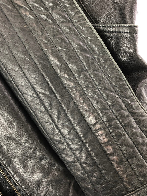 【中古品】【メンズ】 BAD BOYS バッド ボーイズ RIDING LEATHER JACKET ライディング レザー ジャケット 韓国製 アウター 145-260823-rt-21-tagh サイズ：LL カラー：ブラック 万代Net店