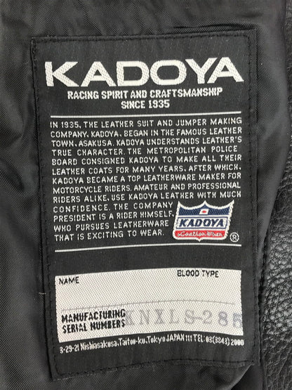 【中古品】【メンズ】 KADOYA カドヤ K'S LEATHER SINGLE RIDERS JACKET KNXLS-285 ケーエス レザー シングルライダース ジャケット 145-251122-rt-02-tag サイズ：M カラー：ブラック 万代Net店