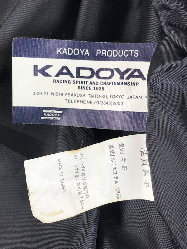【中古品】【メンズ】 KADOYA カドヤ K'S LEATHER SINGLE RIDERS JACKET KNXLS-285 ケーエス レザー シングルライダース ジャケット 145-251122-rt-02-tag サイズ：M カラー：ブラック 万代Net店