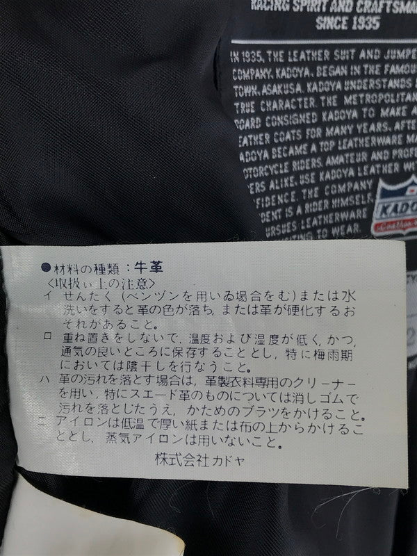 【中古品】【メンズ】 KADOYA カドヤ K'S LEATHER SINGLE RIDERS JACKET KNXLS-285 ケーエス レザー シングルライダース ジャケット 145-251122-rt-02-tag サイズ：M カラー：ブラック 万代Net店