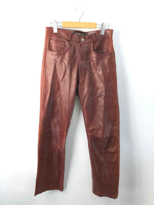 【現状渡し品】【メンズ】 ESPRIT エスプリ LEATHER PANTS BROWN 13スターボタン レザーパンツ フランス製 157-251128-rt-10-tag サイズ：38 カラー：ブラウン 万代Net店