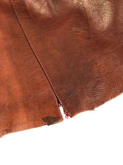 【現状渡し品】【メンズ】 ESPRIT エスプリ LEATHER PANTS BROWN 13スターボタン レザーパンツ フランス製 157-251128-rt-10-tag サイズ：38 カラー：ブラウン 万代Net店