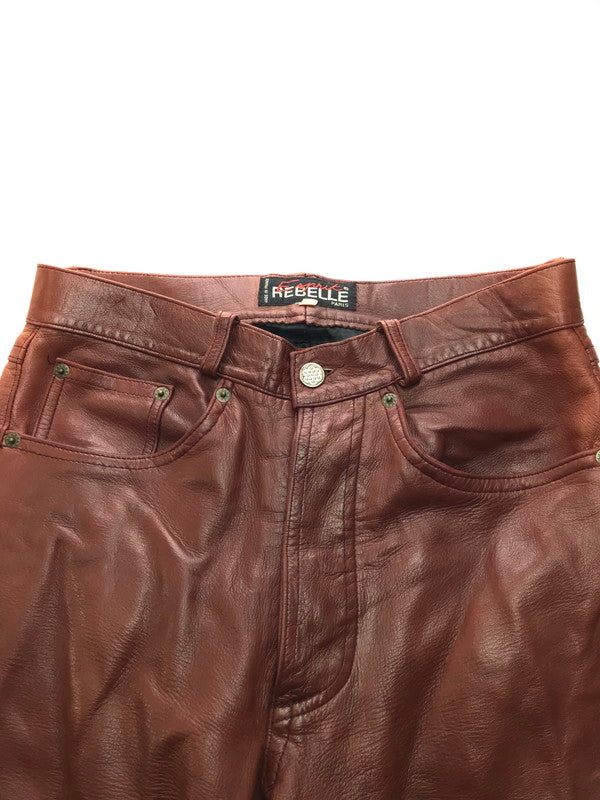 【現状渡し品】【メンズ】 ESPRIT エスプリ LEATHER PANTS BROWN 13スターボタン レザーパンツ フランス製 157-251128-rt-10-tag サイズ：38 カラー：ブラウン 万代Net店