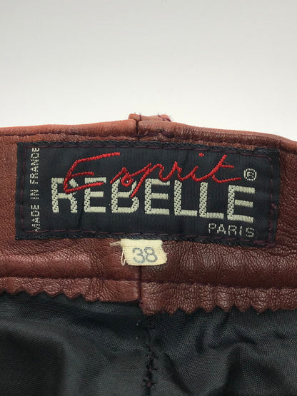 【現状渡し品】【メンズ】 ESPRIT エスプリ LEATHER PANTS BROWN 13スターボタン レザーパンツ フランス製 157-251128-rt-10-tag サイズ：38 カラー：ブラウン 万代Net店