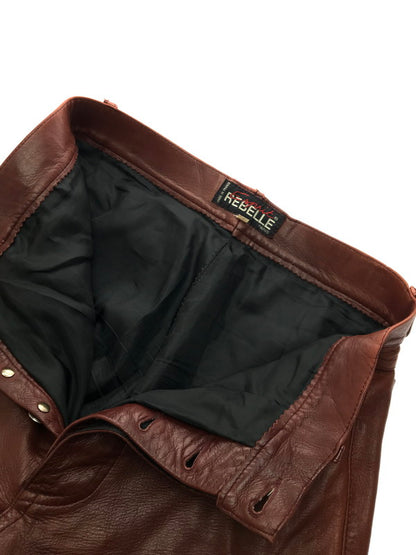 【現状渡し品】【メンズ】 ESPRIT エスプリ LEATHER PANTS BROWN 13スターボタン レザーパンツ フランス製 157-251128-rt-10-tag サイズ：38 カラー：ブラウン 万代Net店