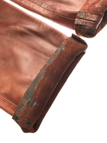 【現状渡し品】【メンズ】 ESPRIT エスプリ LEATHER PANTS BROWN 13スターボタン レザーパンツ フランス製 157-251128-rt-10-tag サイズ：38 カラー：ブラウン 万代Net店