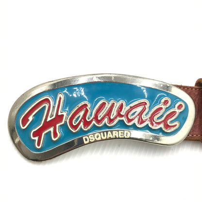 【現状渡し品】【メンズ】 DSQUARED2 ディースクエアード HAWAIII LEATHER BELT ハワイアン レザー ベルト 服飾小物 　 205-251205-na-10-tag カラー：ブラウン 万代Net店