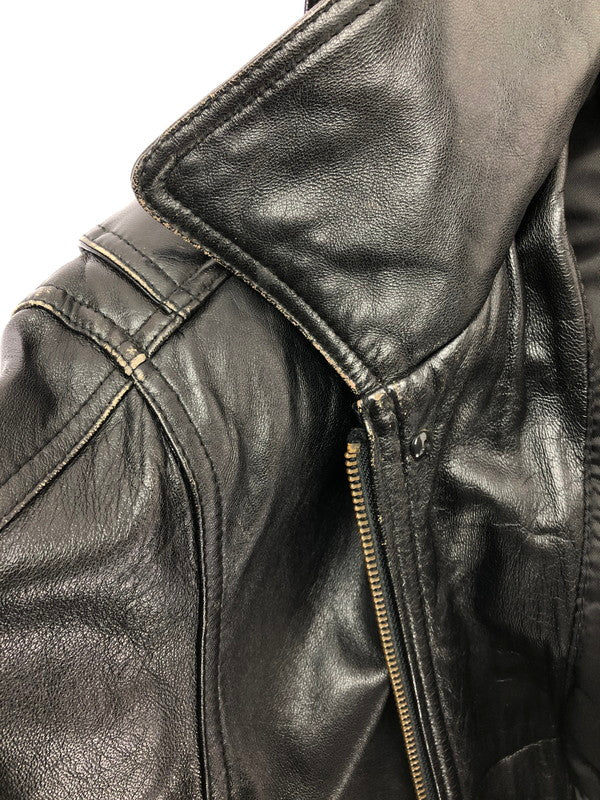 【現状渡し品】【メンズ】 USED LEATHER COAT ジップオフフード レザーコート アウター 146-260909-na-12-tagh サイズ：LL カラー：ブラック 万代Net店