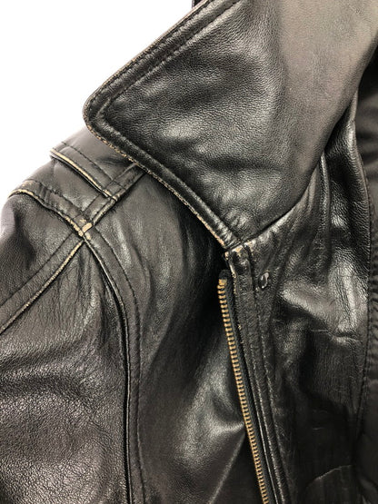 【現状渡し品】【メンズ】 USED LEATHER COAT ジップオフフード レザーコート アウター 146-260909-na-12-tagh サイズ：LL カラー：ブラック 万代Net店