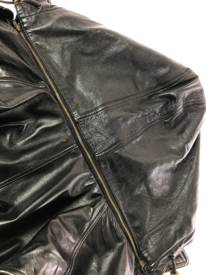 【現状渡し品】【メンズ】 USED LEATHER COAT ジップオフフード レザーコート アウター 146-260909-na-12-tagh サイズ：LL カラー：ブラック 万代Net店
