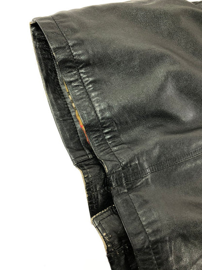 【現状渡し品】【メンズ】 USED LEATHER COAT ジップオフフード レザーコート アウター 146-260909-na-12-tagh サイズ：LL カラー：ブラック 万代Net店