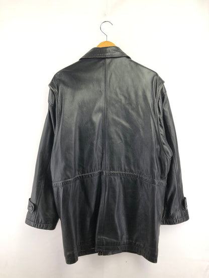 【現状渡し品】【メンズ】 USED LEATHER COAT ジップオフフード レザーコート アウター 146-260909-na-12-tagh サイズ：LL カラー：ブラック 万代Net店