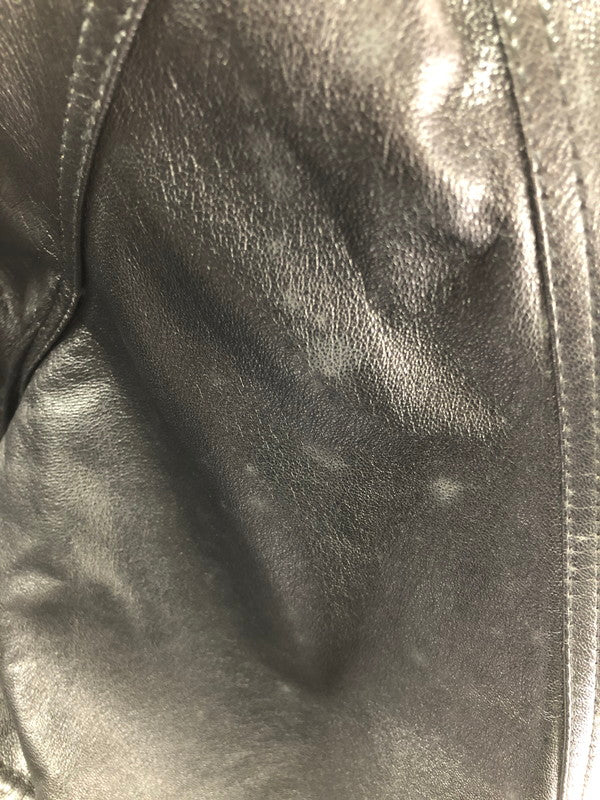 【現状渡し品】【メンズ】 USED LEATHER COAT ジップオフフード レザーコート アウター 146-260909-na-12-tagh サイズ：LL カラー：ブラック 万代Net店