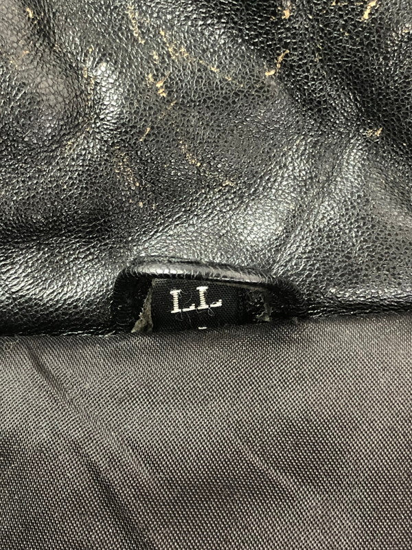 【現状渡し品】【メンズ】 USED LEATHER COAT ジップオフフード レザーコート アウター 146-260909-na-12-tagh サイズ：LL カラー：ブラック 万代Net店