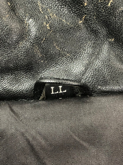 【現状渡し品】【メンズ】 USED LEATHER COAT ジップオフフード レザーコート アウター 146-260909-na-12-tagh サイズ：LL カラー：ブラック 万代Net店
