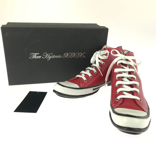 【中古品】【メンズ】 HIROMU TAKAHARA ヒロム タカハラ × THEE HYSTERIC XXX ZIP UP LEATHER SNEAKER 5QS-0053 ジップアップ レザー スニーカー 162-251205-rt-08-tag サイズ：41.5 カラー：レッド 万代Net店