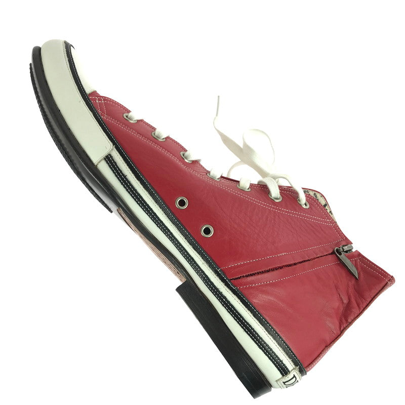 【中古品】【メンズ】 HIROMU TAKAHARA ヒロム タカハラ × THEE HYSTERIC XXX ZIP UP LEATHER SNEAKER 5QS-0053 ジップアップ レザー スニーカー 162-251205-rt-08-tag サイズ：41.5 カラー：レッド 万代Net店