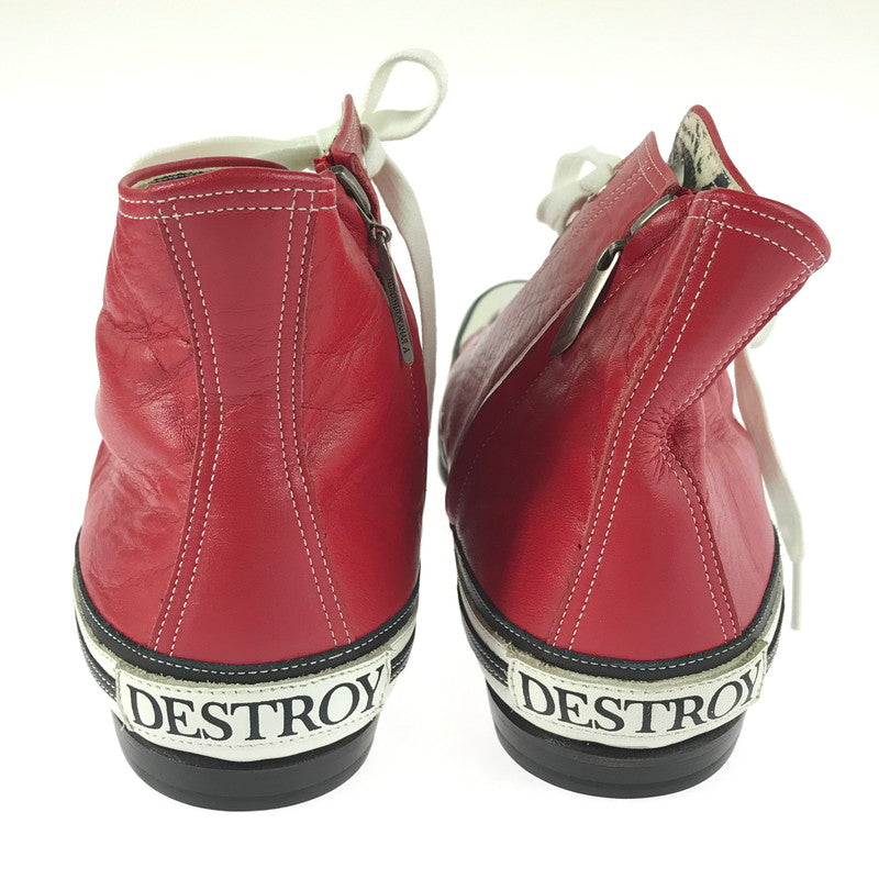 【中古品】【メンズ】 HIROMU TAKAHARA ヒロム タカハラ × THEE HYSTERIC XXX ZIP UP LEATHER SNEAKER 5QS-0053 ジップアップ レザー スニーカー 162-251205-rt-08-tag サイズ：41.5 カラー：レッド 万代Net店