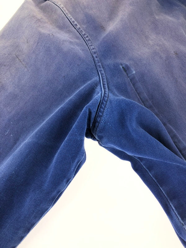 【ジャンク品】【メンズ】 FRENCH VINTAGE フレンチ ヴィンテージ 推定50'S LAPEL BLUE MOLESKIN WORK JACKET ラペル ブルー モールスキン ワークジャケット アウター 146-251128-rt-30-tag サイズ：不明 下記参照 カラー：ブルー系 万代Net店