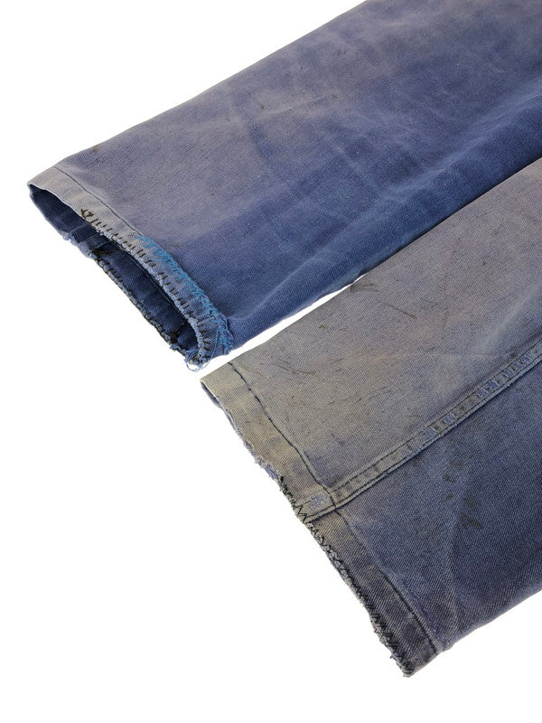 【ジャンク品】【メンズ】 FRENCH VINTAGE フレンチ ヴィンテージ 推定50'S LAPEL BLUE MOLESKIN WORK JACKET ラペル ブルー モールスキン ワークジャケット アウター 146-251128-rt-30-tag サイズ：不明 下記参照 カラー：ブルー系 万代Net店