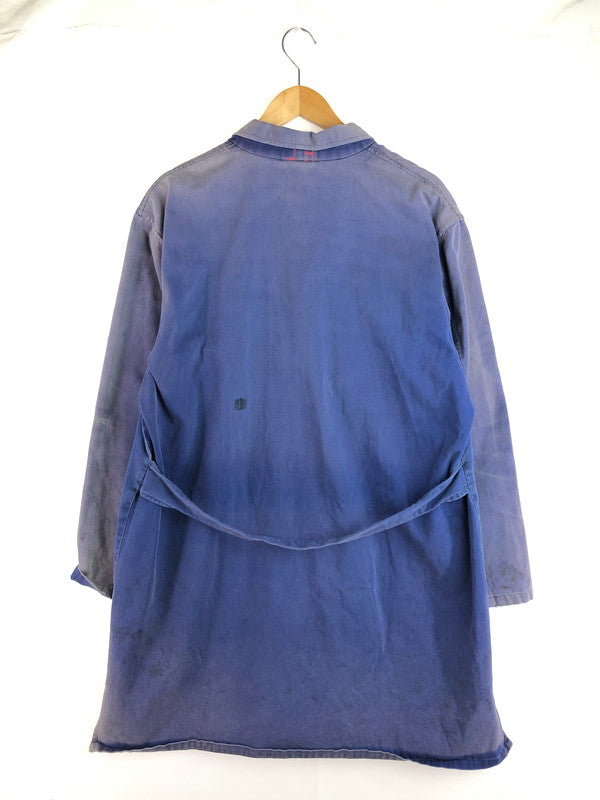 【ジャンク品】【メンズ】 FRENCH VINTAGE フレンチ ヴィンテージ 推定50'S LAPEL BLUE MOLESKIN WORK JACKET ラペル ブルー モールスキン ワークジャケット アウター 146-251128-rt-30-tag サイズ：不明 下記参照 カラー：ブルー系 万代Net店