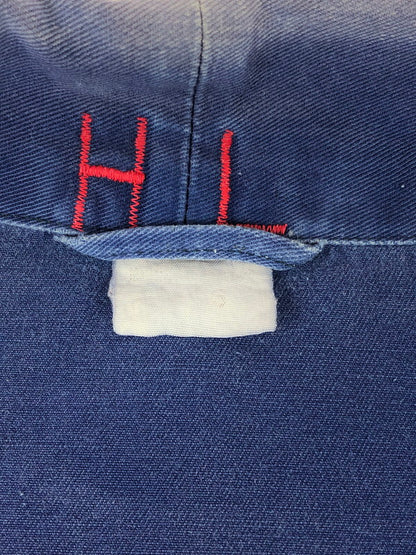 【ジャンク品】【メンズ】 FRENCH VINTAGE フレンチ ヴィンテージ 推定50'S LAPEL BLUE MOLESKIN WORK JACKET ラペル ブルー モールスキン ワークジャケット アウター 146-251128-rt-30-tag サイズ：不明 下記参照 カラー：ブルー系 万代Net店