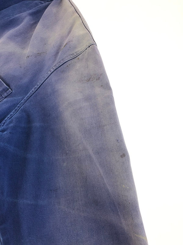 【ジャンク品】【メンズ】 FRENCH VINTAGE フレンチ ヴィンテージ 推定50'S LAPEL BLUE MOLESKIN WORK JACKET ラペル ブルー モールスキン ワークジャケット アウター 146-251128-rt-30-tag サイズ：不明 下記参照 カラー：ブルー系 万代Net店