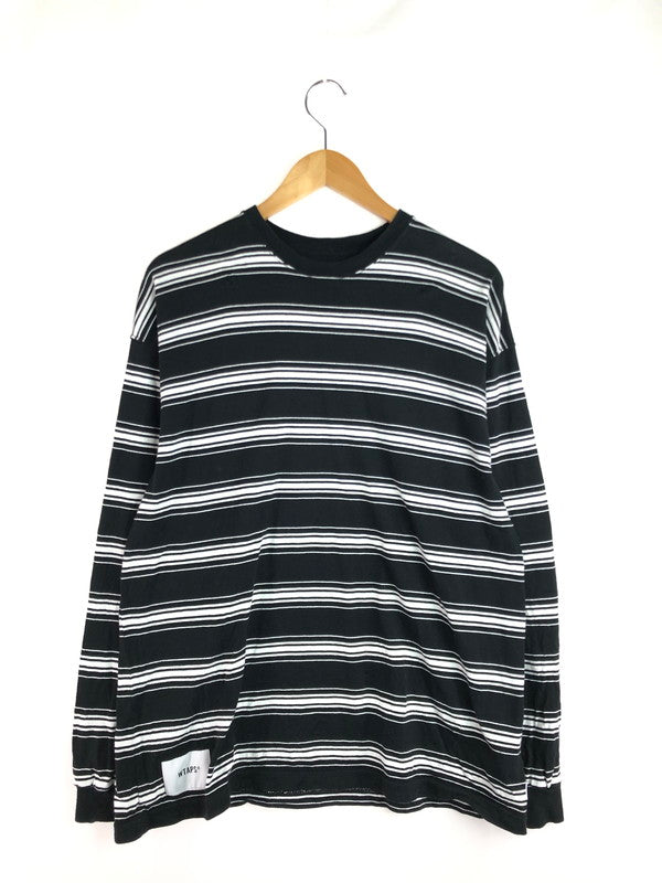 【中古品】【メンズ】 WTAPS ダブルタップス 22AW BDY 01 L/S COTTON. TEXTILE 222ATDT-CSM13 ロングスリーブ コットン テキスタイル Tシャツ トップス 142-251128-rt-22-tag サイズ：2 カラー：ブラック/ホワイト 万代Net店
