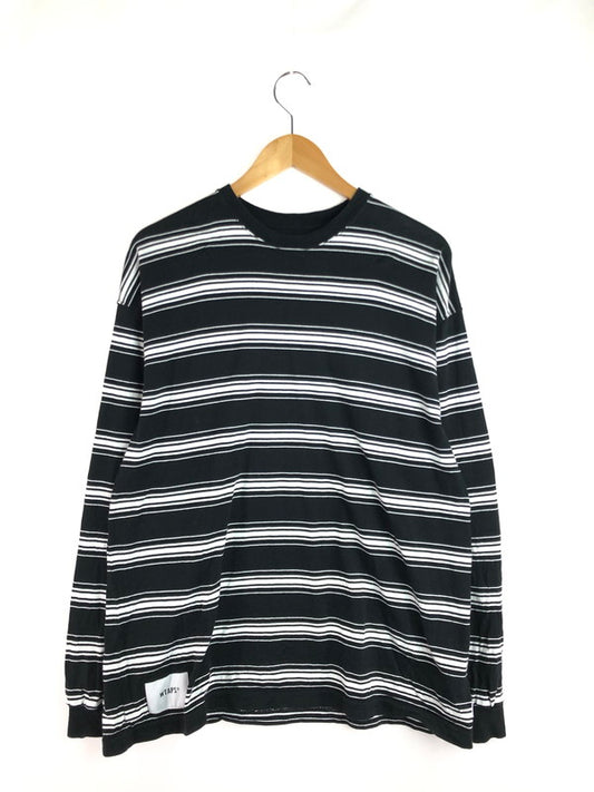 【中古品】【メンズ】 WTAPS ダブルタップス 22AW BDY 01 L/S COTTON. TEXTILE 222ATDT-CSM13 ロングスリーブ コットン テキスタイル Tシャツ トップス 142-251128-rt-22-tag サイズ：2 カラー：ブラック/ホワイト 万代Net店
