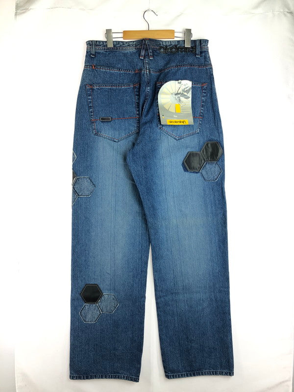 【中古品】【メンズ】 akademiks アカデミクス HONEYCOMB PATCHWORK DENIM PANTS ハニカム柄 パッチワーク デニムパンツ 157-251127-rt-17-tag サイズ：32 カラー：ブルー 万代Net店