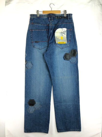【中古品】【メンズ】 akademiks アカデミクス HONEYCOMB PATCHWORK DENIM PANTS ハニカム柄 パッチワーク デニムパンツ 157-251127-rt-17-tag サイズ：32 カラー：ブルー 万代Net店